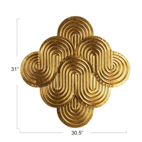 Hello Honey&reg; 31.25" Gold Decorative Waves Metal Wall Art {6}