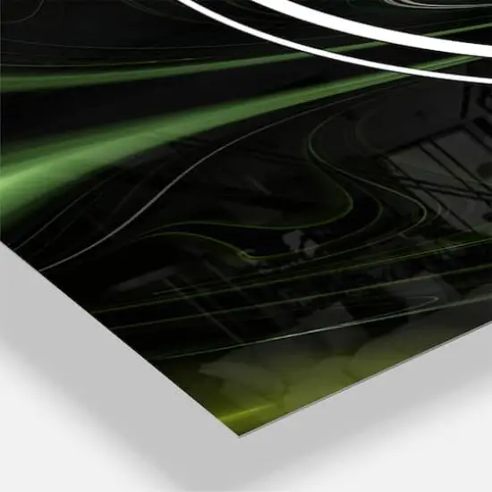 Designart 'Multi Colored Green Stained Glass Modern Multipanel Wall Clock {4}