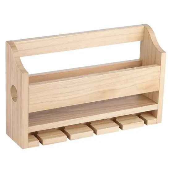 NEX&trade; Wall-Mounted Wine Rack with 5 Long Stem Glass Holder Light Brown {1}