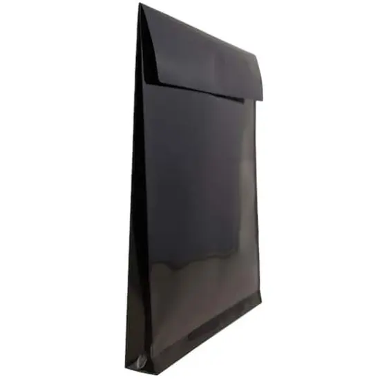 JAM Paper VELCRO&reg; Closure 9.75" x 11.75" Expandable Open End Envelopes, 12ct. Black {5}