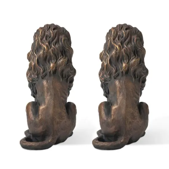 Glitzhome&reg; 20.5" Guardian Sitting Lion Statue Set {8}