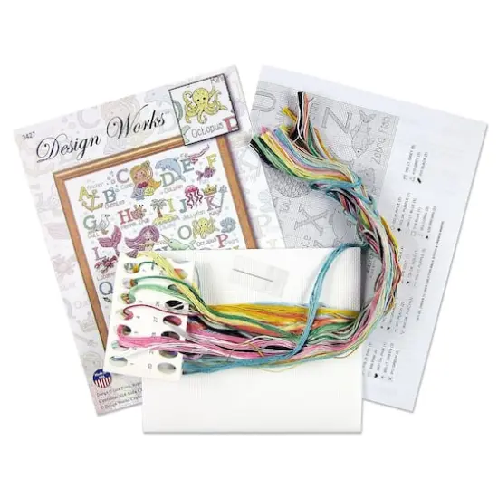 Design Works&trade; Mermaid ABC Counted Cross Stitch Kit {3}