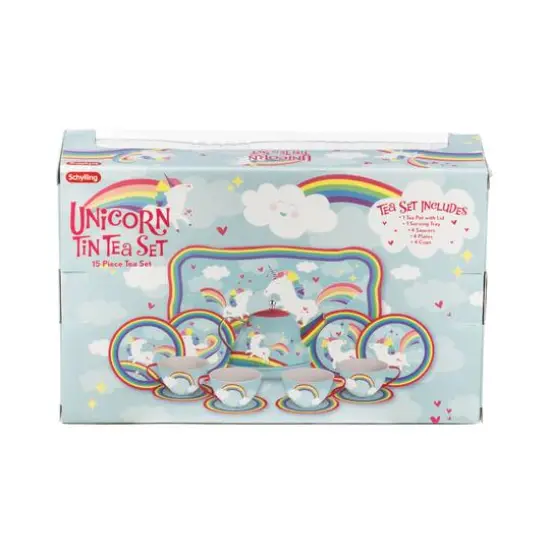 Schylling Unicorn Tin Tea Set {6}