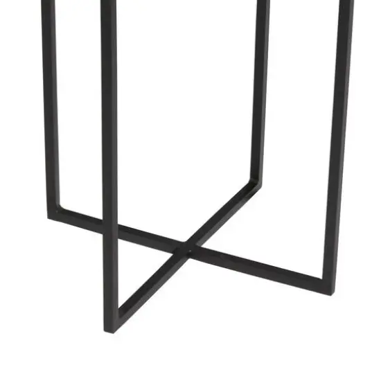 24" Brown Teak Wood Contemporary Accent Table {6}