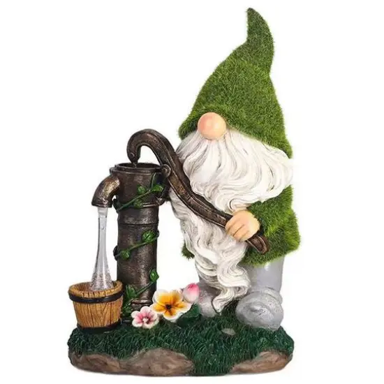Santa's Workshop 11.5" Solar Gnome Well Pump Decoration {1}