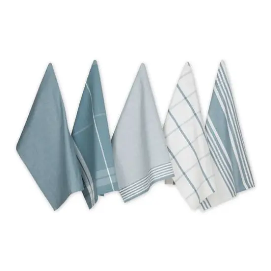 DII&reg; Classic Oversized Woven Dishtowels Set Smoke Blue {1}