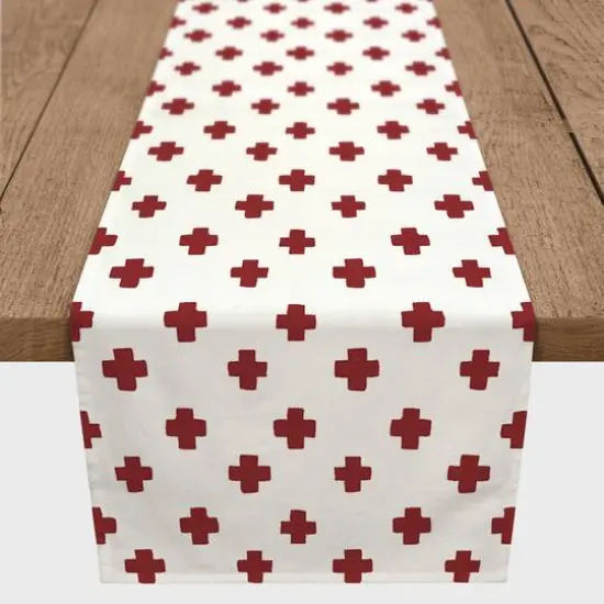 Crosses Indoor/Outdoor Table Runner Red {3}