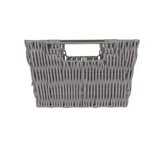 Simplify 3-Piece Rattan Tote Basket Set Gray {9}