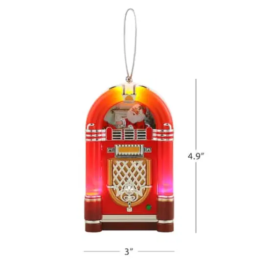 Red Retro LED Jukebox Ornament {4}