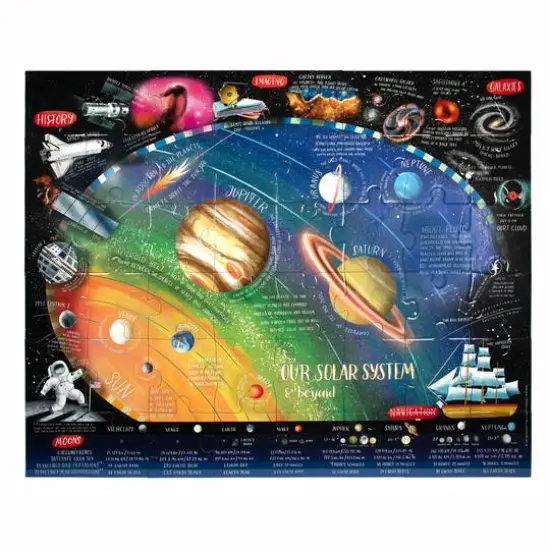 eeBoo Our Solar System & Beyond 48 Piece Giant Puzzle with Poster {1}