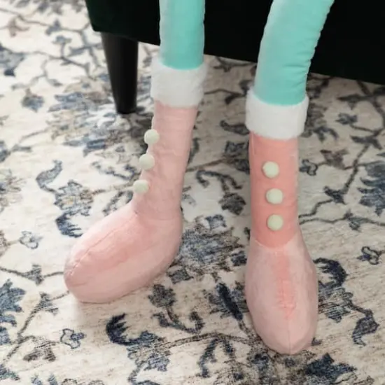 Glitzhome&reg; 60"H Christmas Oversized Fabric Nutcracker With Dangle Legs {7}