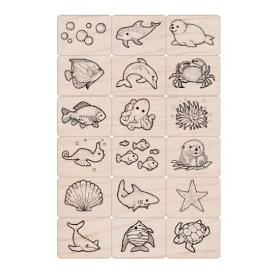 Hero Arts&reg; Ink 'n' Stamp Woodblock Sea Life Stamps {1}