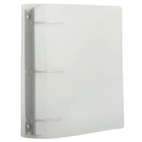 JAM Paper 3" Glass Twill Plastic 3-Ring Binder Clear {4}