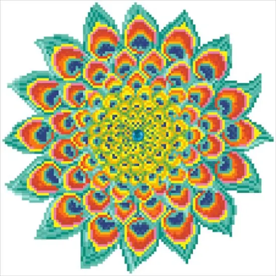 Diamond Dotz&reg; Intermediate Peacock Mandala Diamond Painting Kit {3}