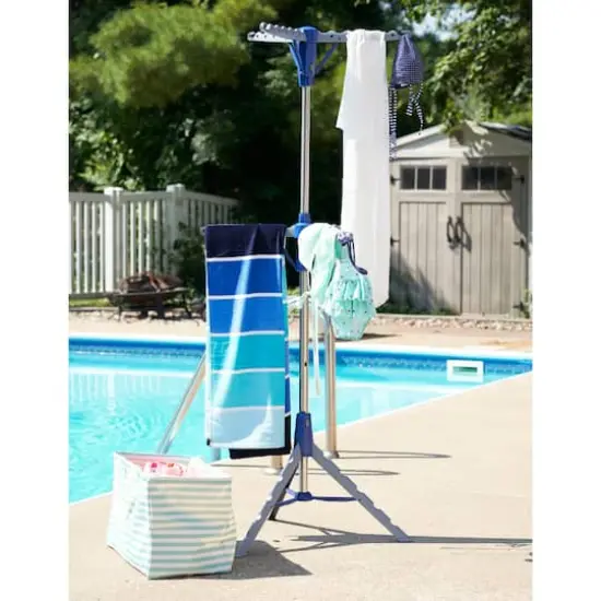 Household Essentials 2-Tier Tripod Clothes Drying Rack Blue {4}