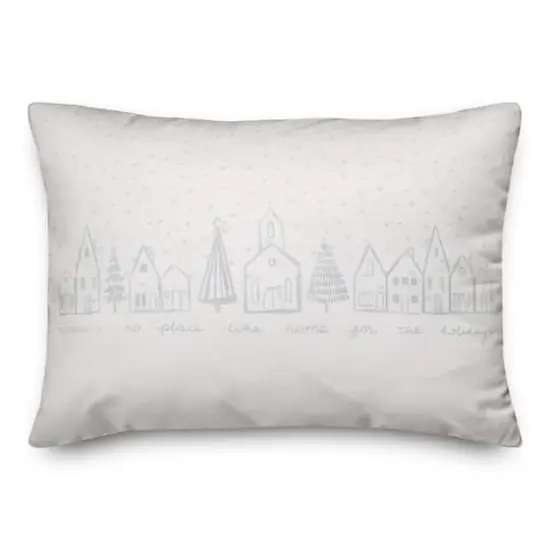 Winter Town No Place Like Home 20" x 14" Indoor/Outdoor Pillow {1}