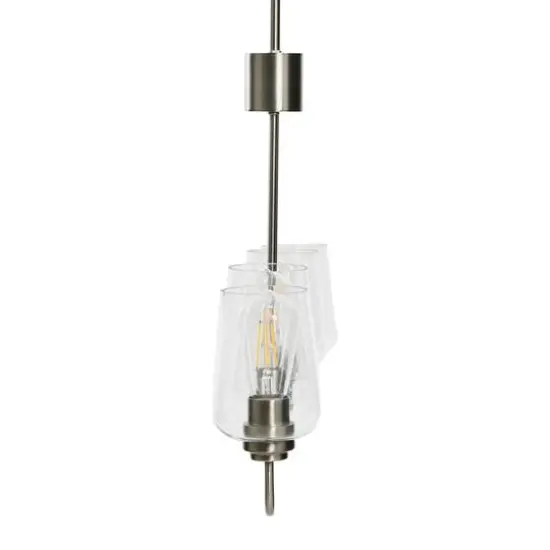 Hello Honey&reg; Robert Stevenson Lighting Holden Metal & Glass 4-Light Linear Chandelier Antique Nickel {9}