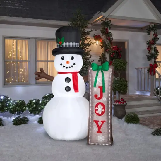 7ft. Airblown&reg; Inflatable Christmas Snowman with Sign {3}