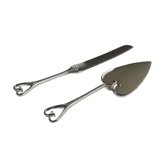 Silver Heart Wedding Cake Knife Set by Celebrate It&trade; {5}