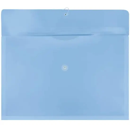 JAM Paper 12" x 18" Blue Button & String Tie Closure Plastic Envelopes, 12ct. {3}