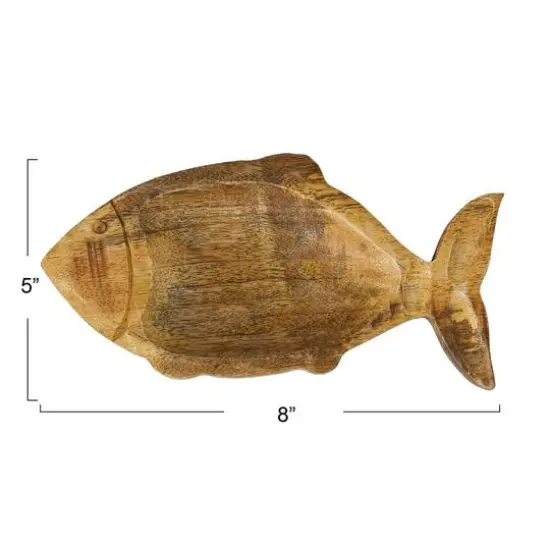 Hello Honey® 8" Coastal Carved Fish-Shaped Wood Serving Tray {8}