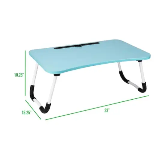 Mind Reader Freestanding Portable Foldable Lap Desk with Fold-Up Legs Blue {5}