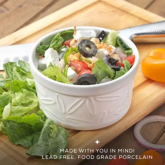 JoyJolt&reg; White Embossed Porcelain Ramekins, 4ct. {7}