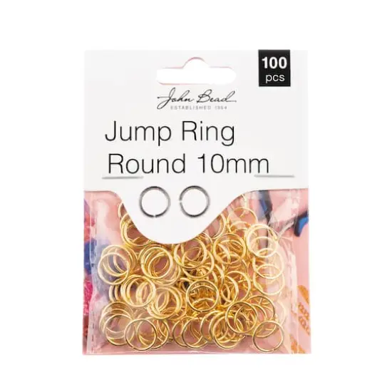 John Bead Must Have Findings 10mm Jump Rings, 100ct. Gold {1}