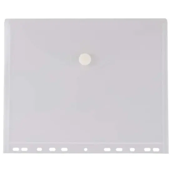 JAM Paper 8.5" x 11" Clear Plastic Hook & Loop Closure Envelopes, 12ct. {1}