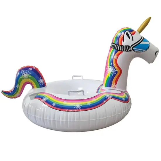 SNOWFUN Inflatable Unicorn Snow Tube {1}
