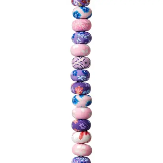 Pink Acrylic Flower Rondelle Beads, 10mm by Bead Landing&trade; {1}