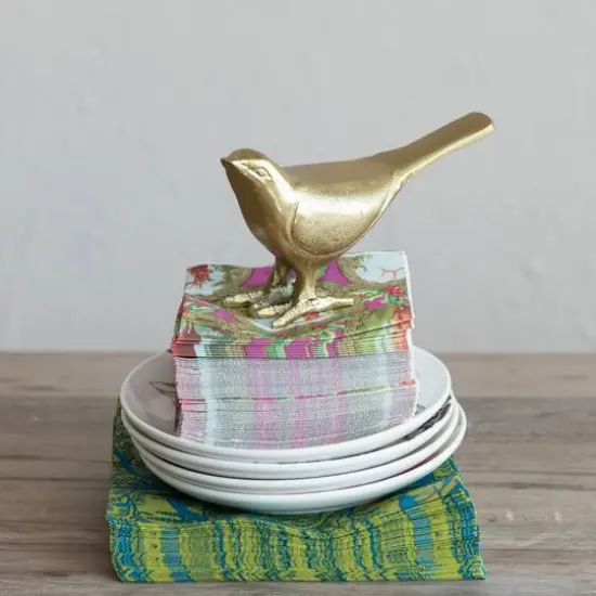 Hello Honey&reg; 6" Gold Cast Aluminum Bird Tabletop D&eacute;cor {3}