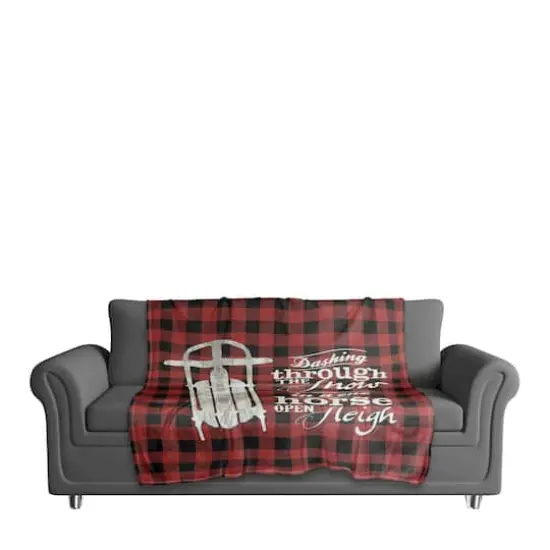 One Horse Open Sleigh 50x60 Coral Fleece Blanket {3}