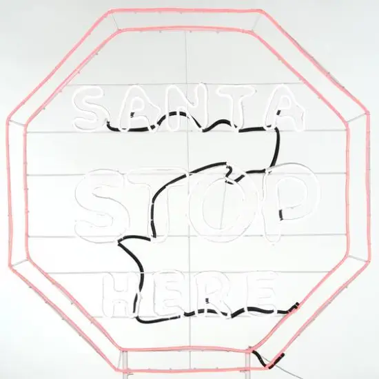 44'' Santa Stop Here LED Light Strip Sign {6}