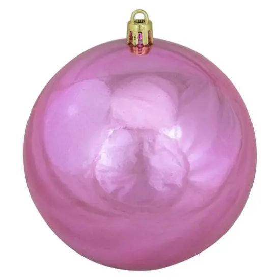 12ct. 4" Pink Shiny Shatterproof Christmas Ball Ornaments {5}