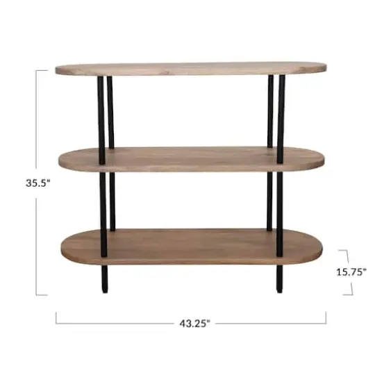 Hello Honey&reg; Oval Mango Wood & Metal 3-Tier Shelf {1}