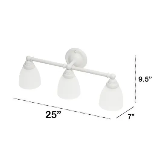 Lalia Home Essentix 3 Light Clear Shade Vanity White {5}