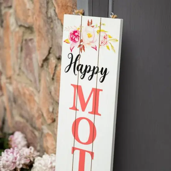 Glitzhome&reg; 3.5ft. Double Sided Wooden Porch Sign Mother's Day & Father's Day {8}
