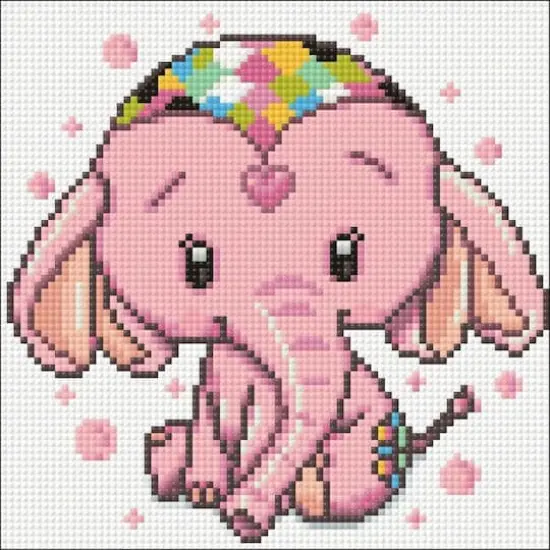 Crafting Spark Pink Elephant Diamond Painting Kit {1}
