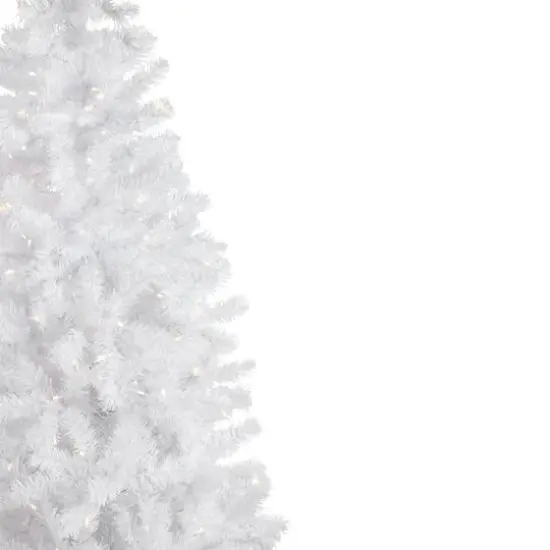 6.5ft. Pre-Lit White Georgian Pine Pencil Artificial Christmas Tree, Warm White LED Lights {5}