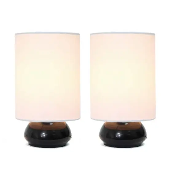Simple Designs&trade; Gemini Colors 2-Pack Mini Touch Table Lamp Set Black and White {7}