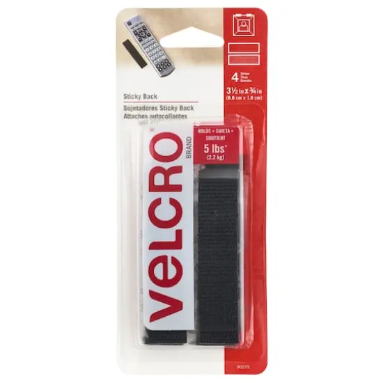 VELCRO&reg; Brand Sticky Back Strips Black {1}