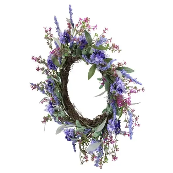 18" Floral & Lavender Spring Wreath {4}