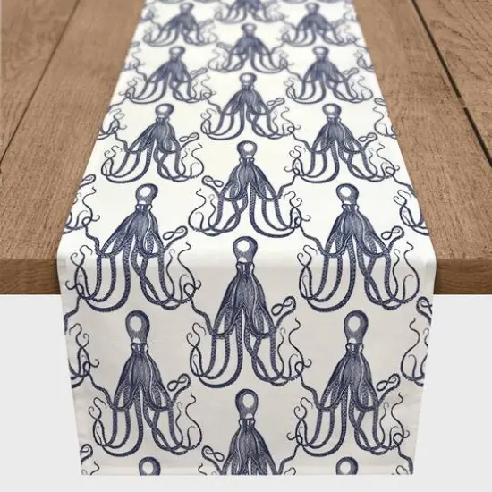 Octopus Indoor/Outdoor Table Runner Navy {4}