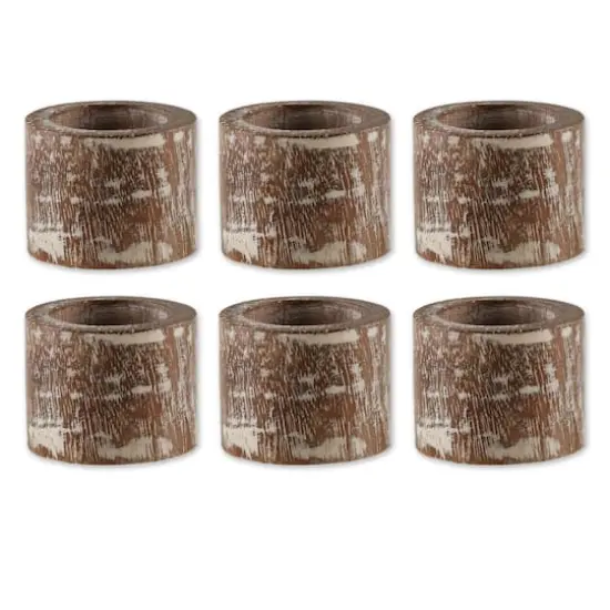 DII&reg; Whitewashed Wood Band Napkin Rings, 6ct. {1}