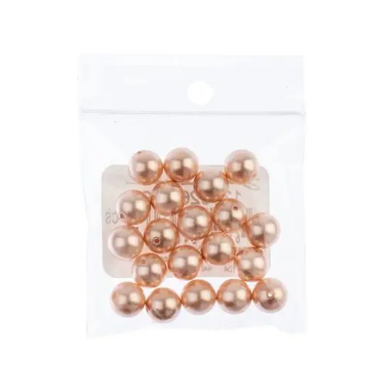 Preciosa Maxima 8mm Glass Nacre Pearls, 20ct. Peach {3}
