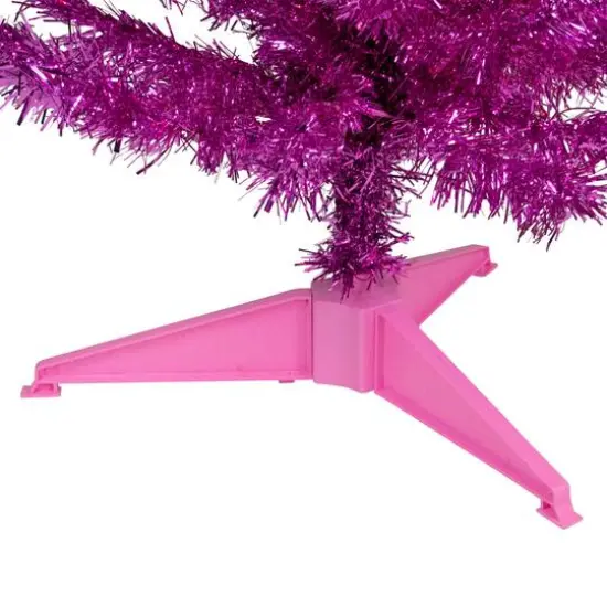 4ft. Pre-Lit Pink Tinsel Artificial Christmas Tree, Clear Lights {6}