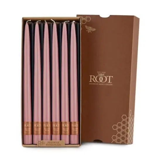 Root Candles 12" Unscented Taper Candles, 12ct. Dusty Rose {1}