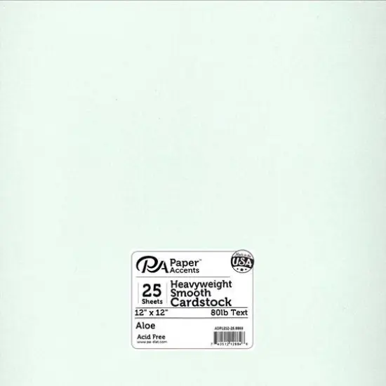 PA Paper&trade; Accents 12" x 12" 80lb. Pearlized Paper, 25 Sheets Aloe {1}