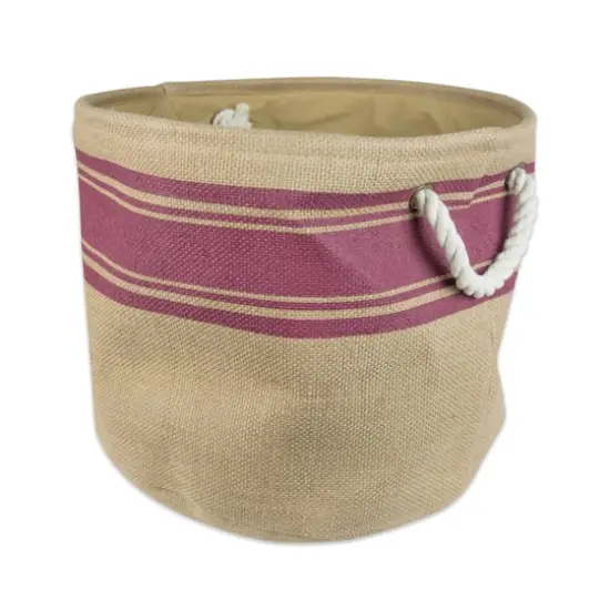 DII&reg; 12" Round Border Burlap Bin Wine {1}